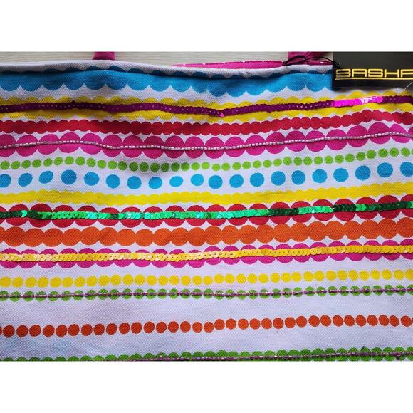 TOTE-NEWPORT NEWS-Bright Colors-Sequins-Beads-Beach-Carry On - Picture 4 of 16